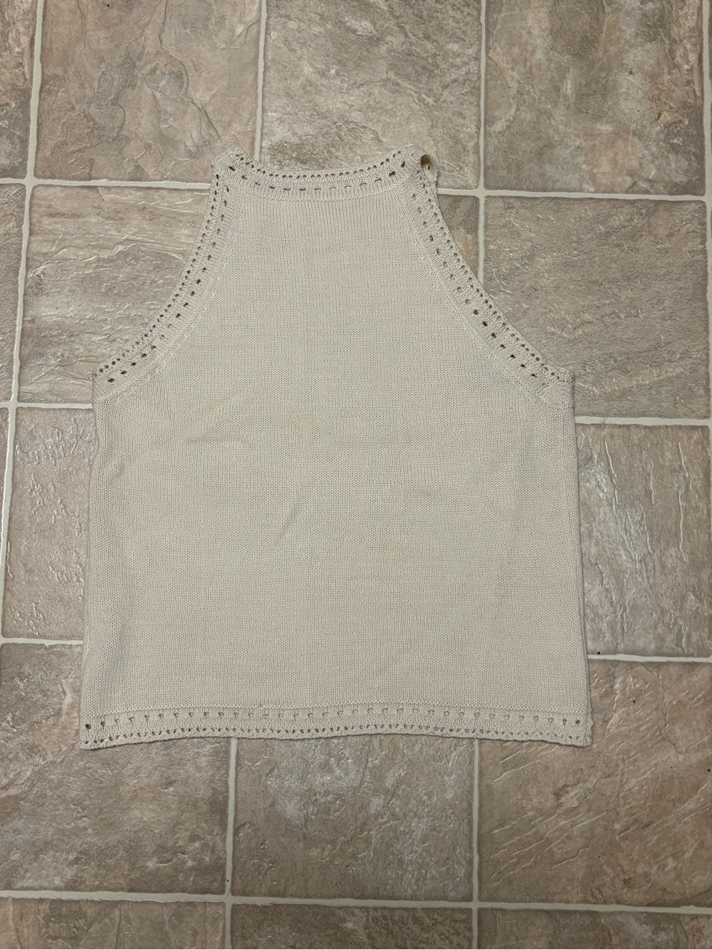 Large SHEIN Cream Knit -Style Tank Top
